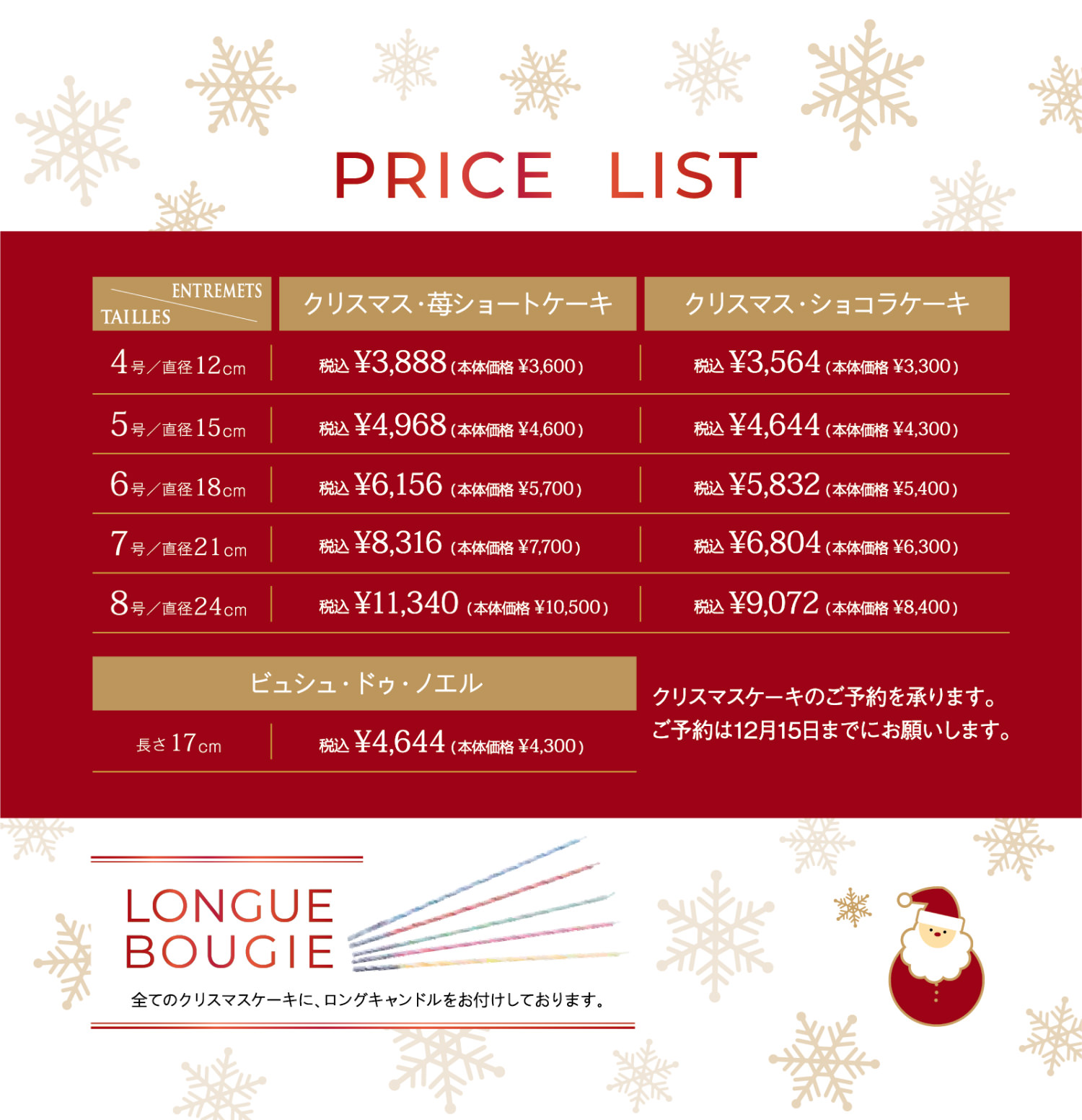 価格表